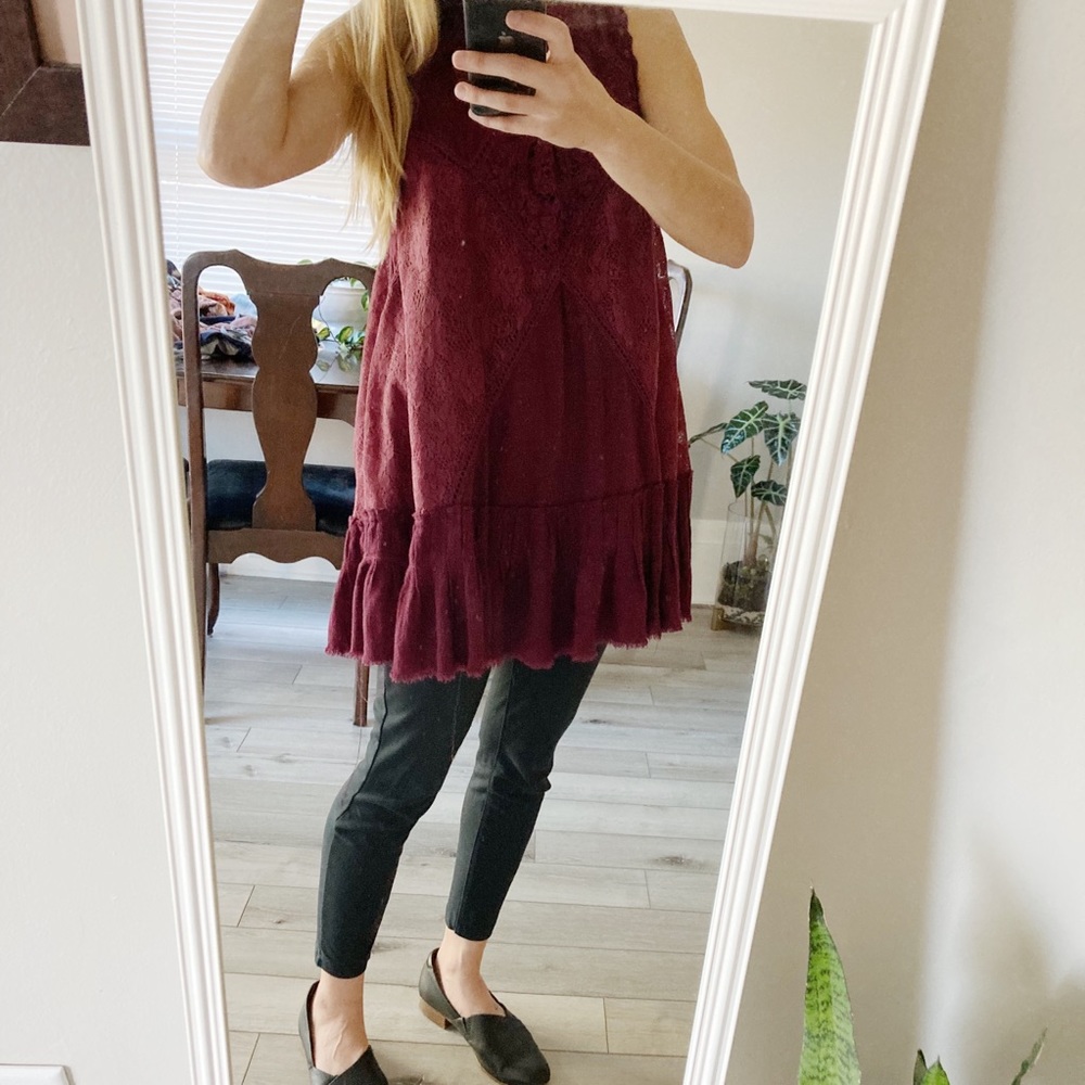 Free People burgundy tunic
